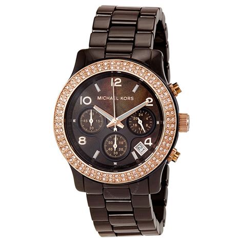 michael kors oversized runway espresso watch|michael kors matte black watch.